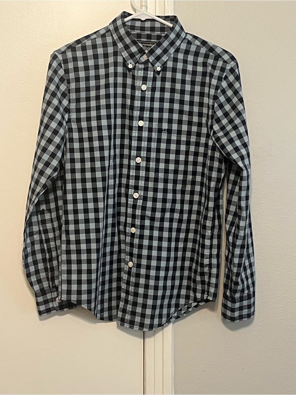Abercrombie & Fitch Blue & Black Gingham Button Down Size XS